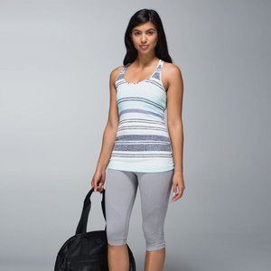 LULULEMON blue stripe cool racerback tank